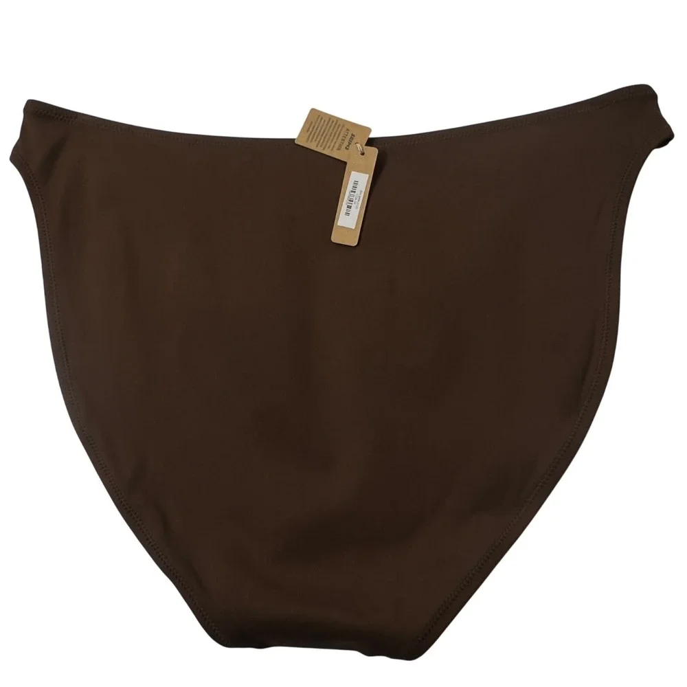 SKIMS Shaping Swim Set Bandeau Top + Dipped Bikini‎ Bottom Cocoa 3X